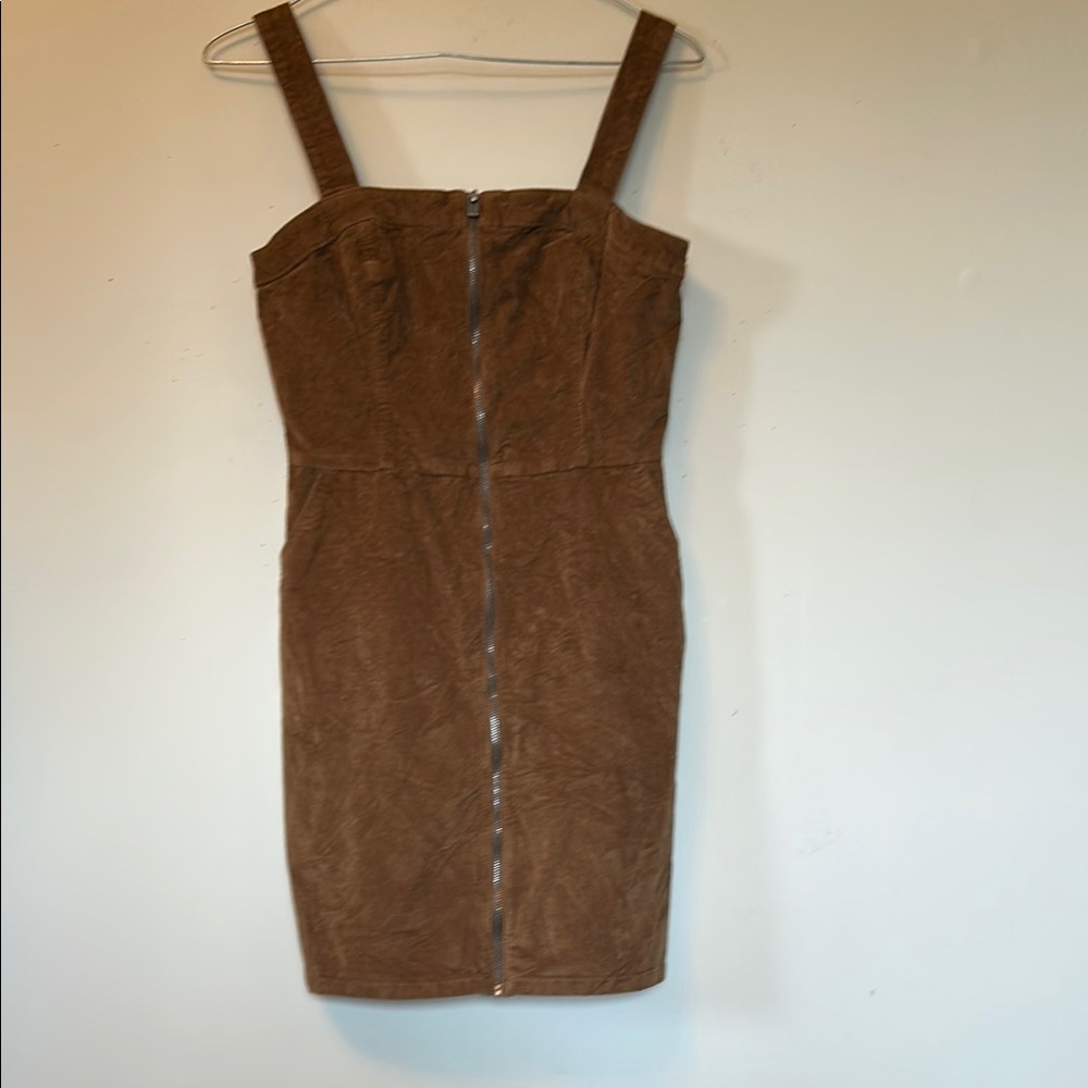 Hollister brown zip front corduroy mini jumper with front pockets size small - Picture 1 of 5